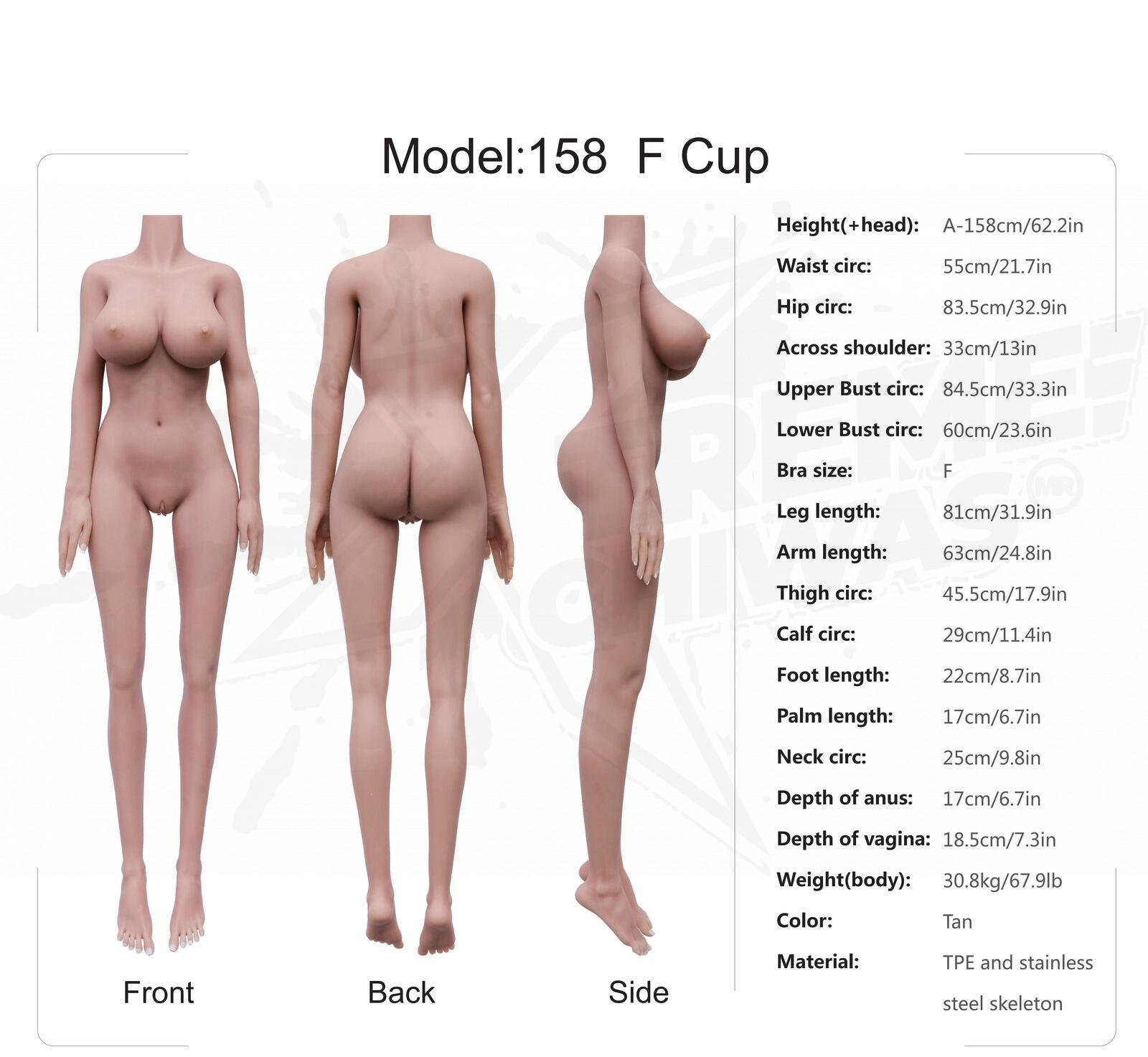 Muñeca Sexual 158cm TPE Real Love Doll Ano Vagina - Image 9